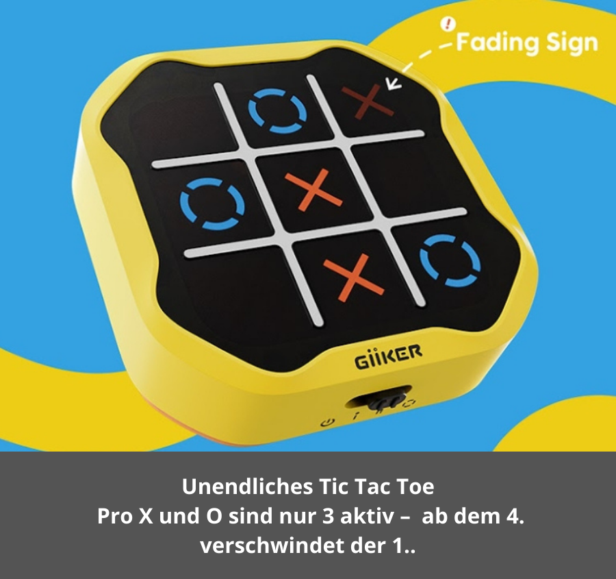 GiiKER Tic-Tac-Toe mit verblassendem ältestem Spielzeichen