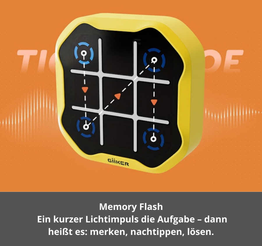 Memory-Flash-Modus des GiiKER Tic-Tac-Toe mit Lichtfolge